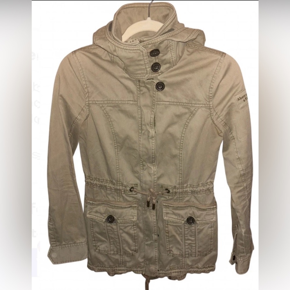 Abercrombie & Fitch Women's Hooded Utility Jacket Size XS Army Green Canvas